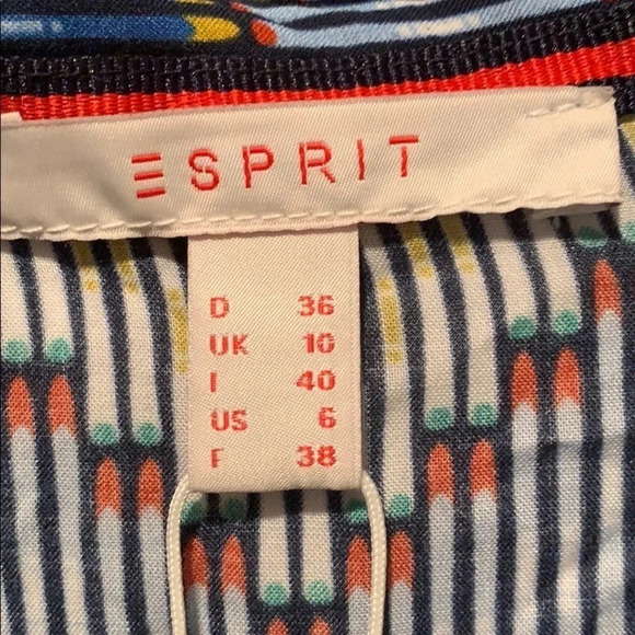 Esprit Geometric Print Blouse Top Size 6 - Picture 8 of 14